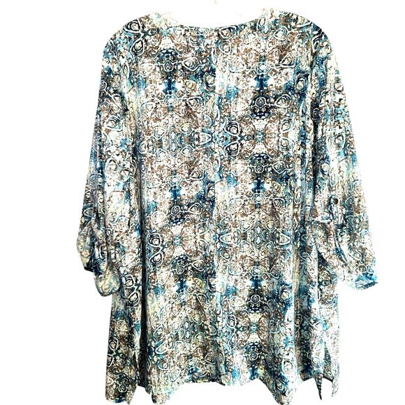 Catherine 2XP Blue Women's Top Shirt Blouse Petite P2XL 22WP 24WP 2X 22W 24W - Picture 4 of 5